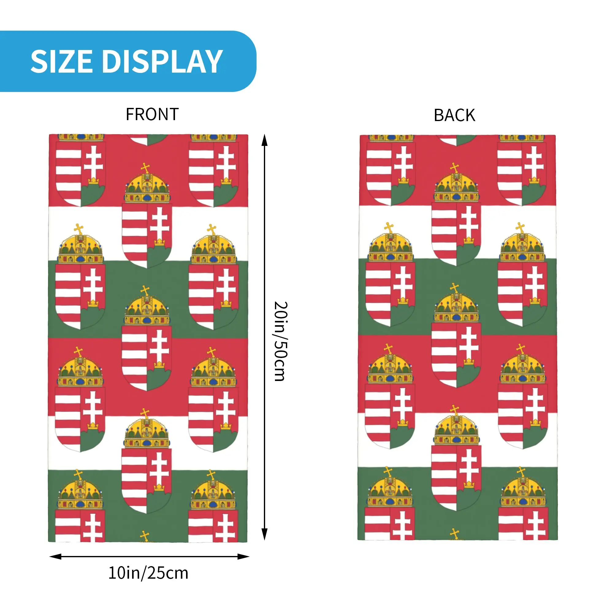 Custom Hungary Coat Of Arms Bandana Winter Neck Warmer Men Windproof Wrap Face Scarf for Ski Hungarian Patriotic Gaiter Headband