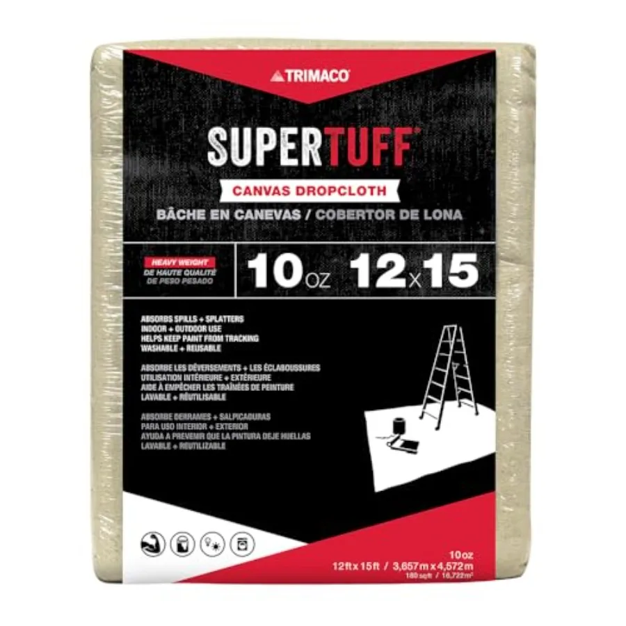 

Trimaco SuperTuff 10 oz thick Heavyweight Canvas Drop Cloth Tan