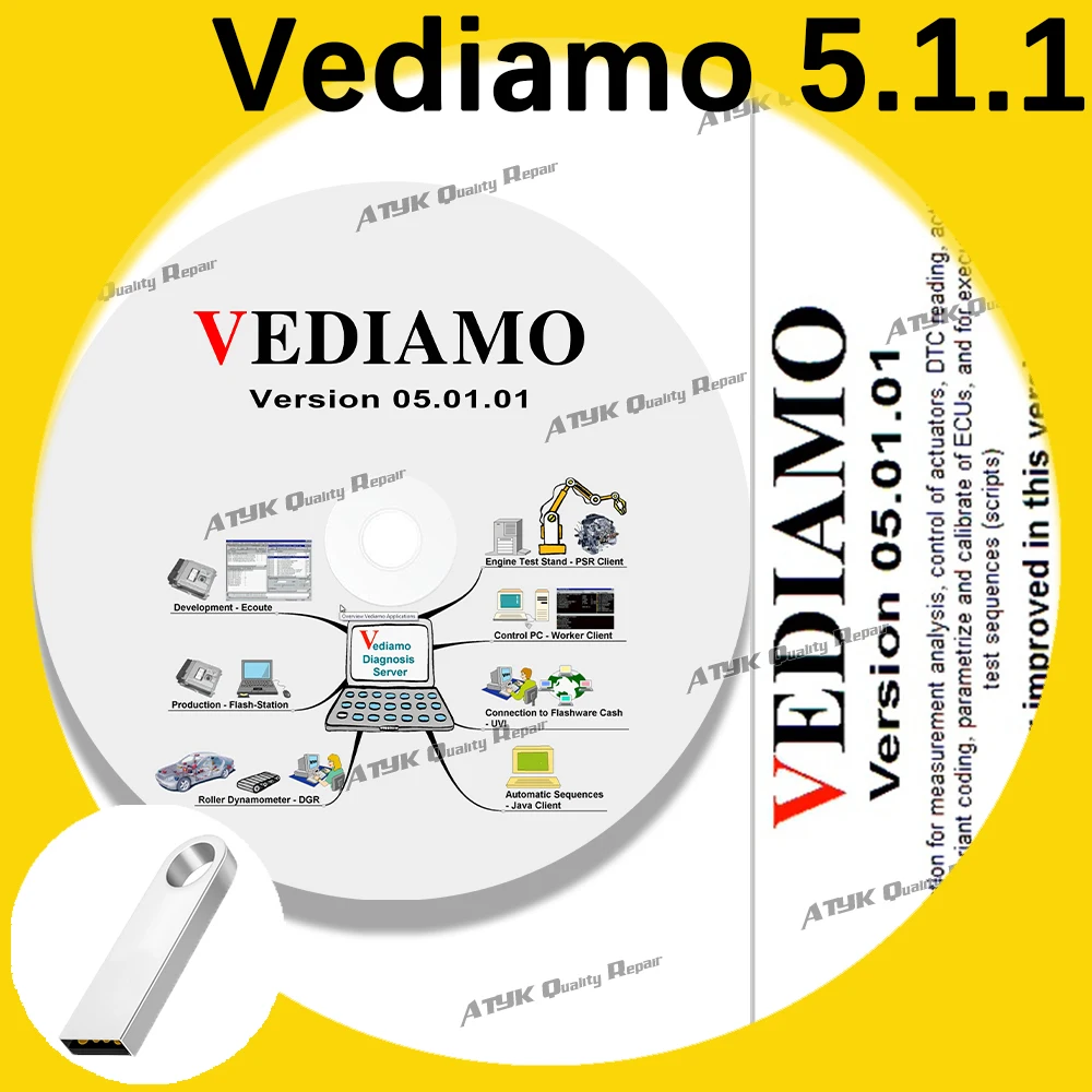 Vediamo 5.1.1 diagnostic pour voiture inspection tools Diagnostic software 5.1.1 vediamo Repair interface Equipment Program vci