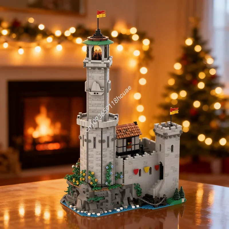 

9887 деталей MOC: Замок рыцарей-левов (альтернативная модель), строительные блоки, архитектурный конструктор, рождественский подарок, игрушка для сборки, творческая идея DIY