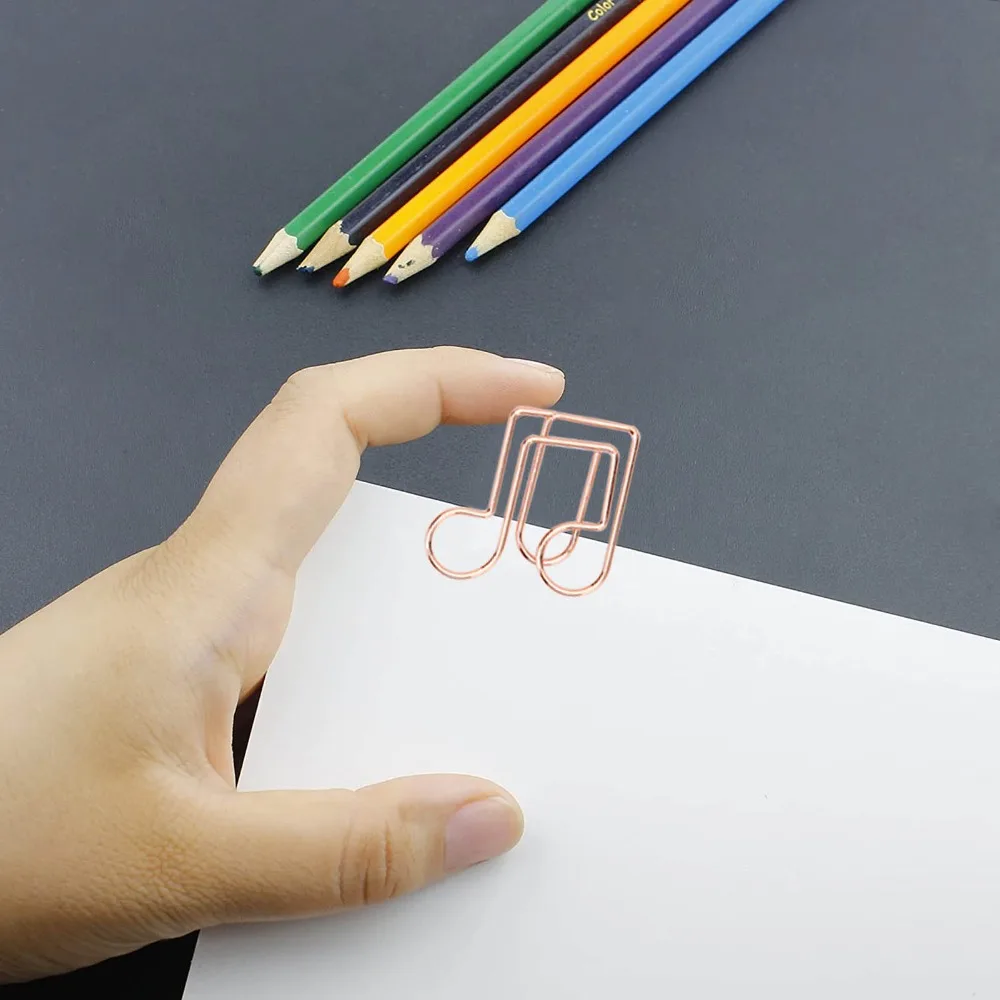 

100pcs Paper Clips Multipurpose Innovative Cute Shape Rustproof Electroplating Metal Paperclips for Document Classification