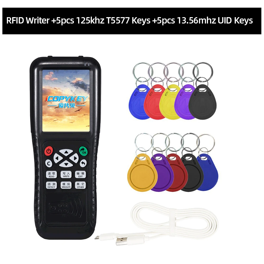 5YOA NFC Smart Card Reader Schrijver RFID Copier 125 KHz 13.56 MHz USB Fob Programmeur Kopie Gecodeerde Sleutel met Voice Broadcast X100