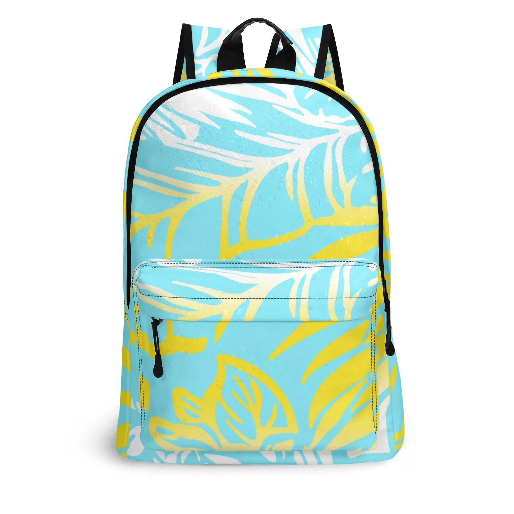 

Simple Twill Leather Zipper Double-Shoulder Polynesian School Backpack, Casual Travel Men'S Bag, Laptop Backpack, Custom Pattern