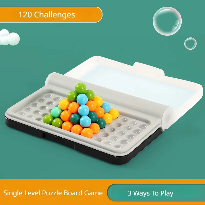 تحديات الذكاء 2D ثلاثية الأبعاد لغز مجلس لعبة لوحة كلاسيكية الهرم اللؤلؤ العقل المنطقي ألعاب مونتيسوري للأطفال الذكية لغز الخرز هدية