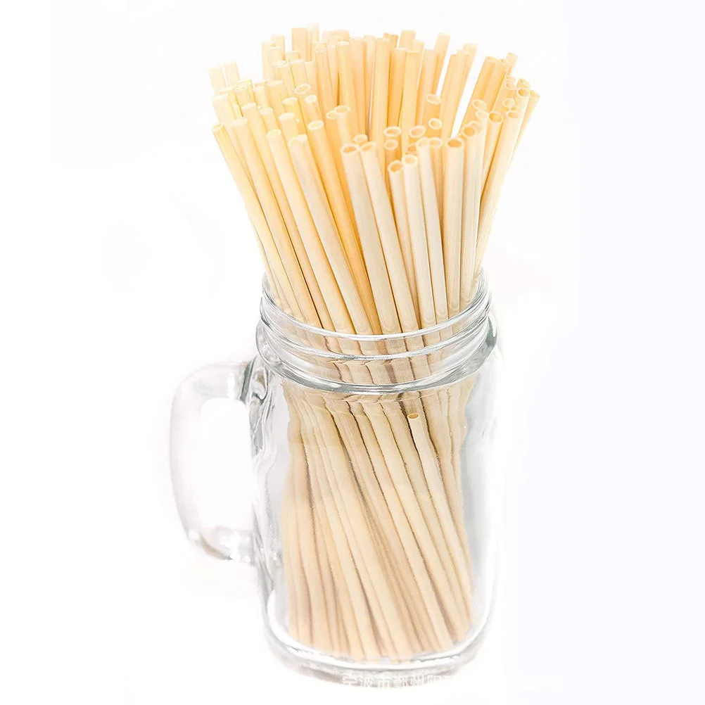 

100pcs Wheat Biodegradable Disposable Milkshakes Straw Drinking Straw for Smoothies Milkshakes Coffee Juices Reusable
