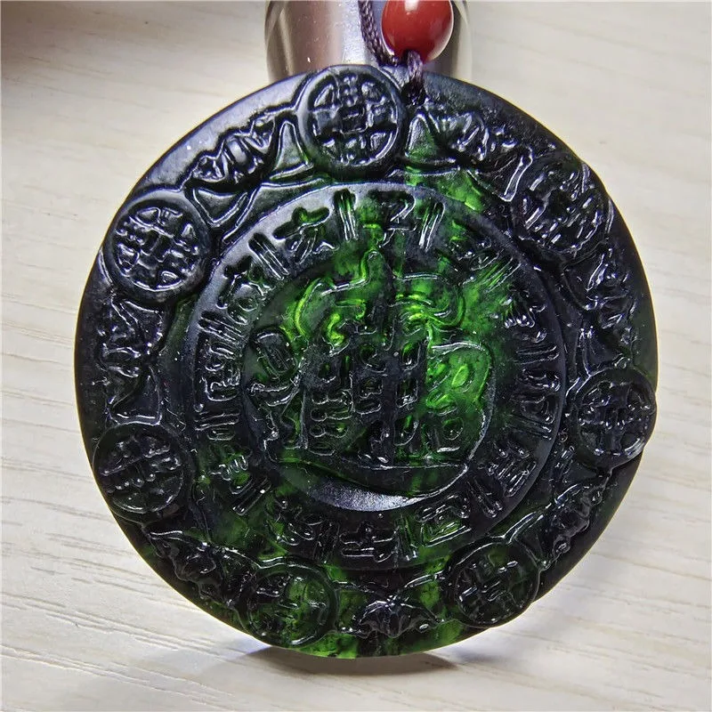 

Натуральная круглая брендовая подвеска Lantian Moyu Lucky Treasure, мужское ожерелье на день рождения в виде двенадцати