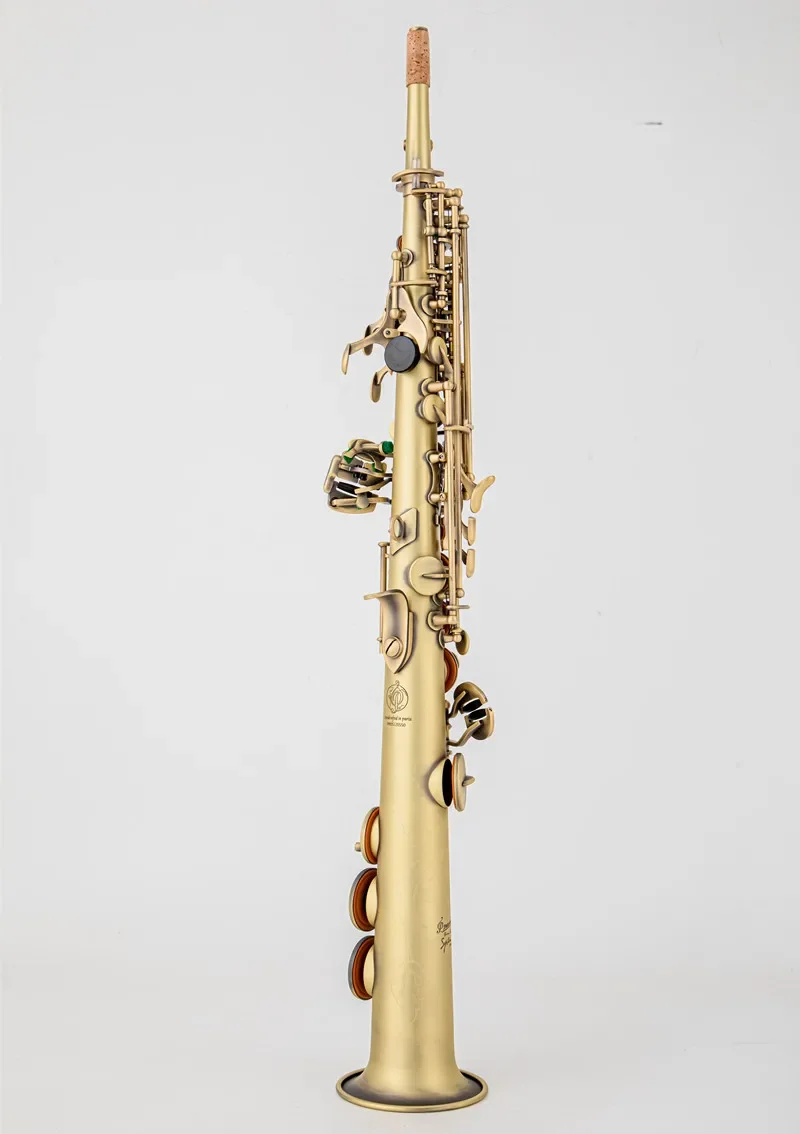 High Quality P.Mauriat 76 antique bronze Soprano Saxophone B-flat Soprano Sax with Mouthpiece Reeds Neck