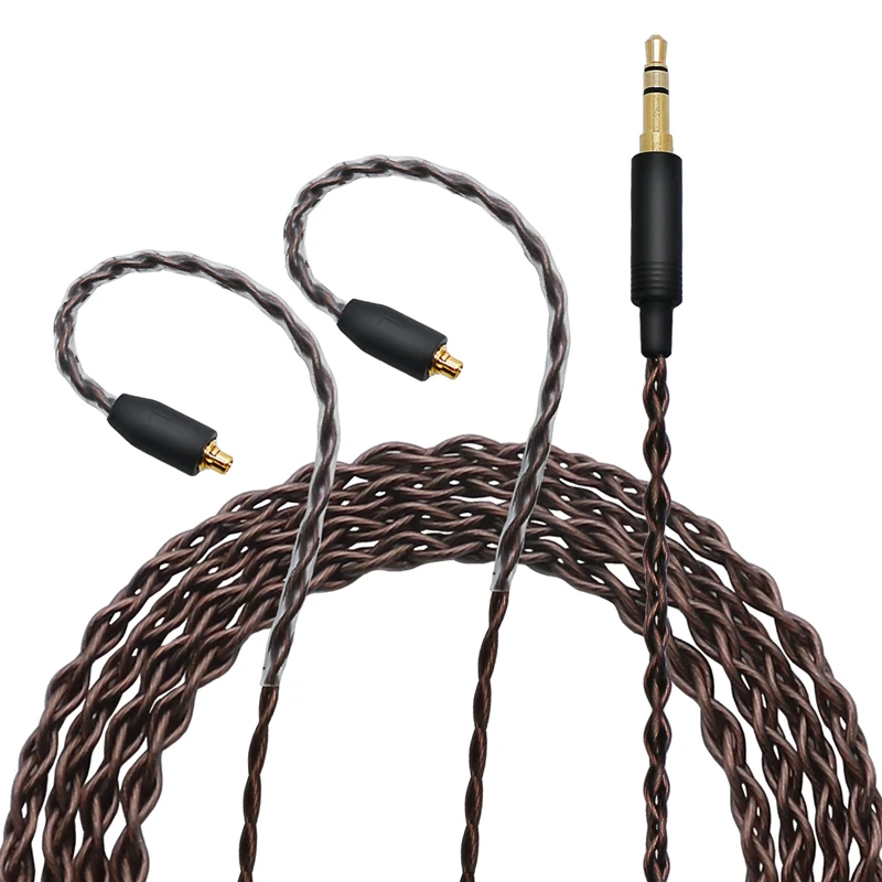 MMCX 0,78 2-контактный Сменный кабель для наушников Шнур 3,5 мм разъем коричневый цвет