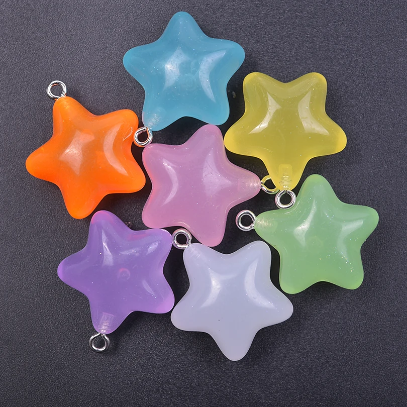 

30/50pcs Colorful Star Symbol Acrylic Star Charm Pendant Keychain Handmade Necklace Bracelet Jewelry Making Diy Craft Accessorie