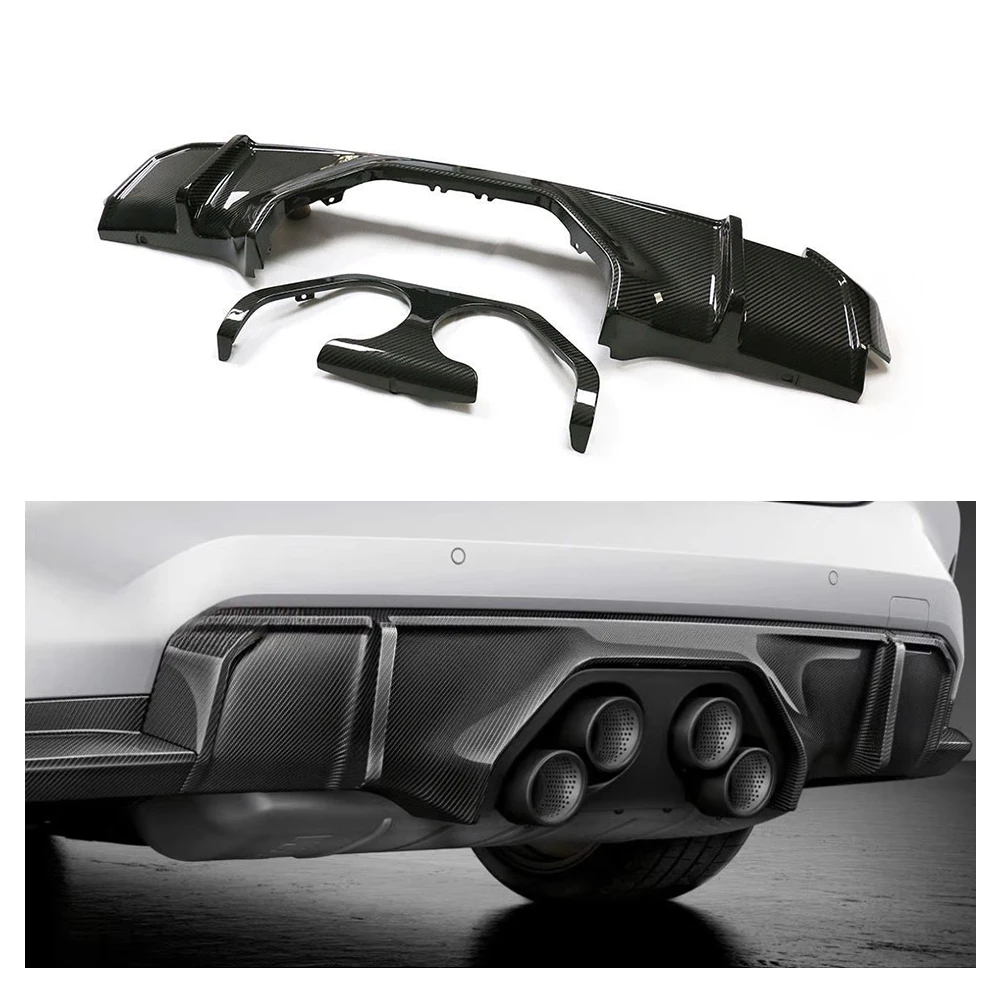 

For BMW M3 M4 2021-2024 G80 G82 Dry Carbon Fiber Rear Lip Rear Diffuser Rear Bumper Automotive Spoiler Body Kits trim Auto parts