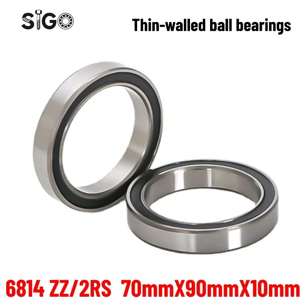 1PCS 6814 61814 ZZ/2RS 70X90x10mm Thin-wall Deep Groove Ball Bearings ABEC-1 P0 High Speed Bearings for Motor Machinery
