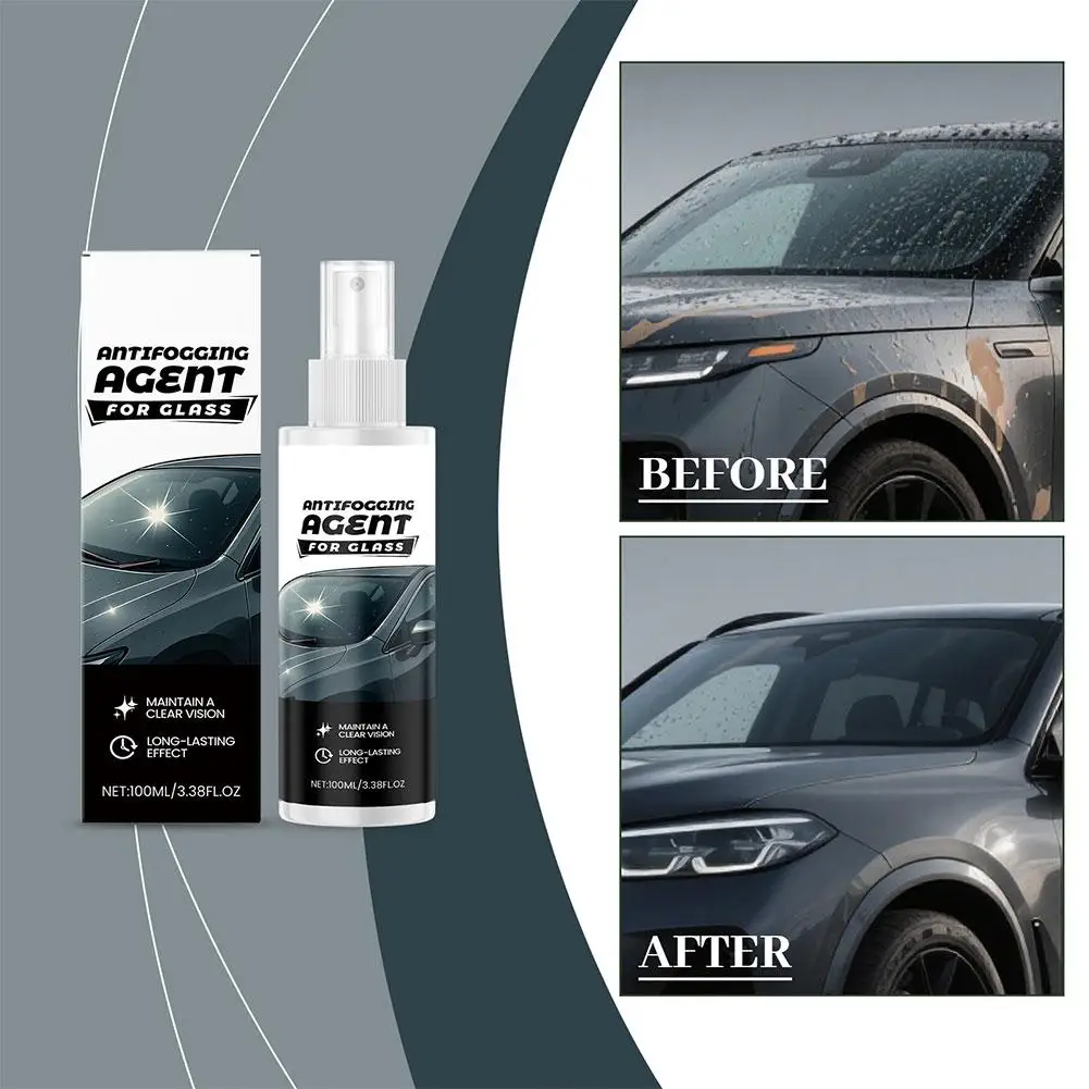 

100ml Anti-Fog Spray For Car Glass Mirror Hydrophobic Cleaner Oil Film Remover Anti-Glare Agent For Car Truck Motorcycle He H9U4