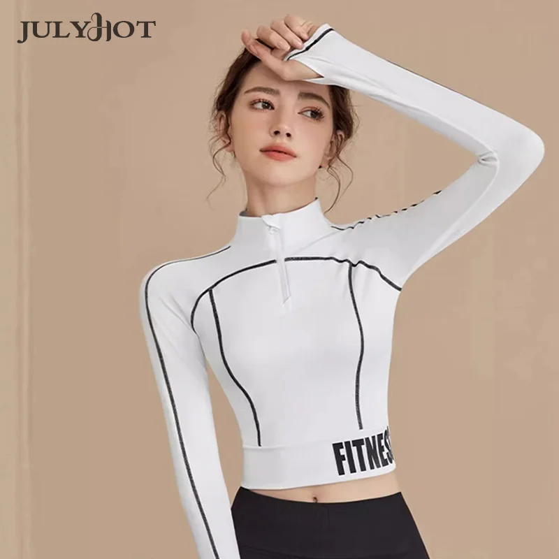 Yoga Clothing Women Tight Fitness Clothing Long Sleeve Running Professional Sports Tops Nylon