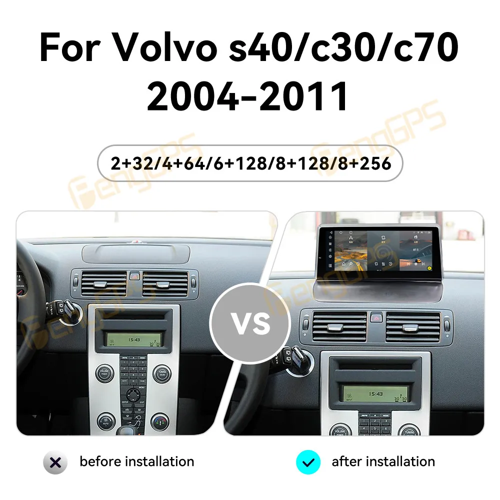 For Volvo s40 c30 c70 2004-2011 Android Car Radio Multimedia Video Wireless Carplay Autoradio Stereo GPS Navigation Head Unit