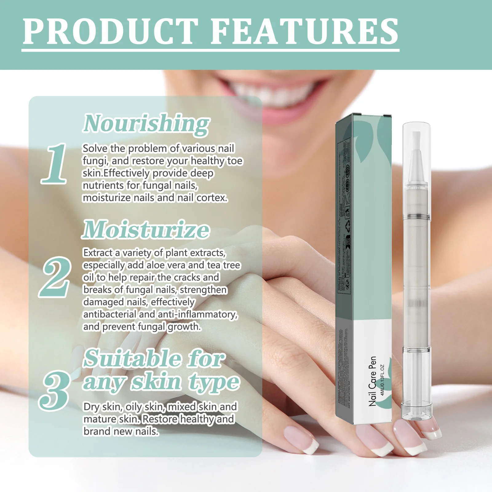 Caneta de reparação de unhas anti unhas tratamento de infecção fúngica seco hangnails fortalecedor pés paroníquia remoção dedo do pé onicomicose cuidados