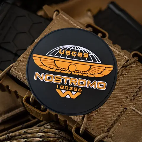 Horror Movie PVC Patches Hook&Loop Emblem Military Morale Badge Alien Spaceship Outdoor Equipment Tactical Backpack Stickers