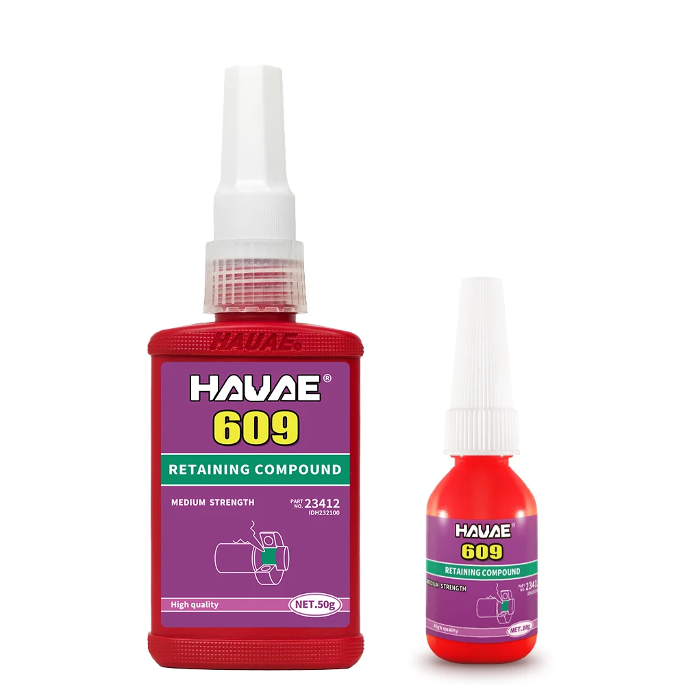 עמידות בטמפרטורה גבוהה דבק אנאירובי 609 דבק גלילי חוזק גבוה בעל חוזק דבק חזק קבוע חלקים גליליים קבועים