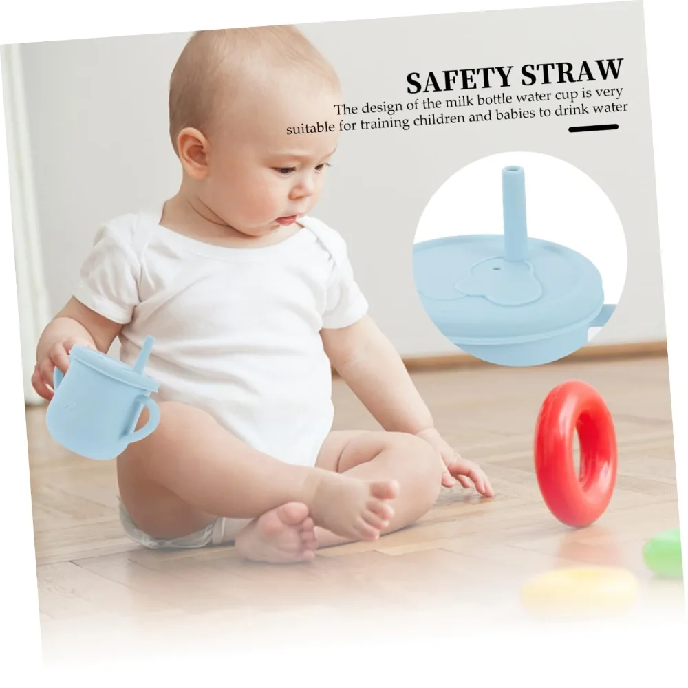 

New Anti-Hot Baby Feeding Cups Leakproof Drinks Silicone Cups with 2 Handles Snacks Sippy Cup