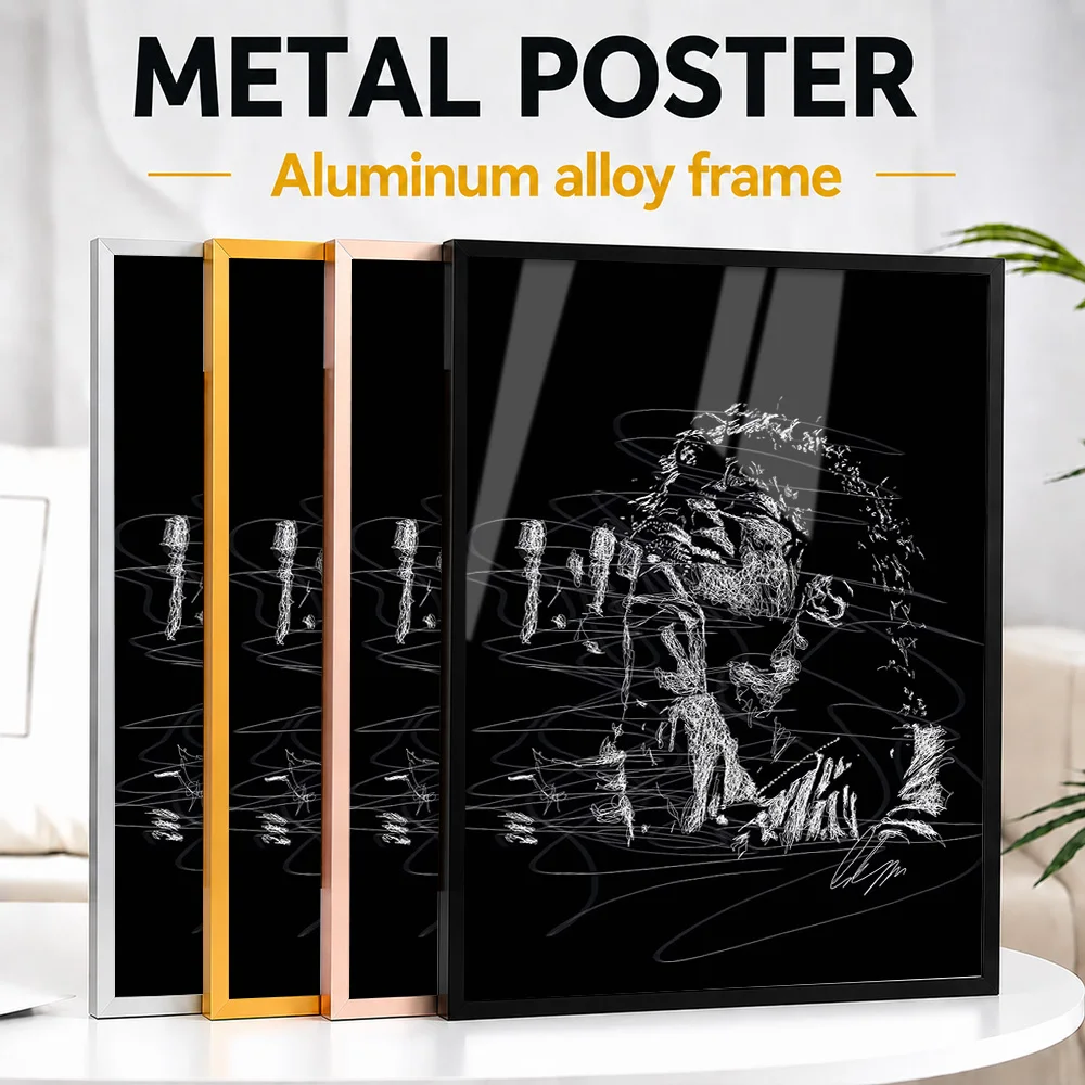 Michael Jackson Line Drawing Portrait Framed Metal Poster Personalized Recording Tribute Wall Art Ideal For Room Or Fan Gift