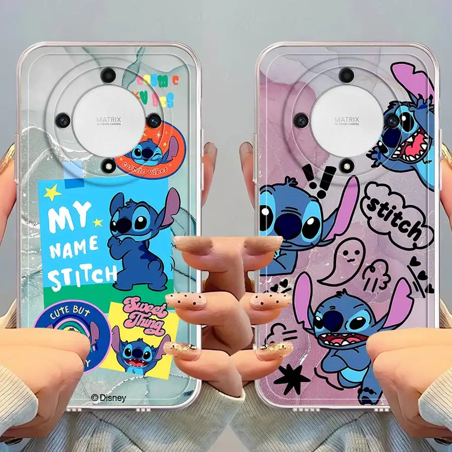 Phone Case for Honor X9b X7b 90 Lite X9a X8a X8 X8b Soft Cover Disney Stitch Cute
