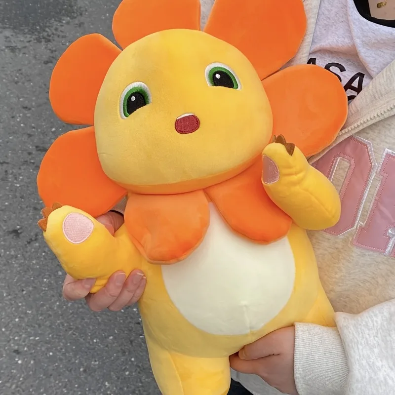 Weiches gelbes Plüschtier mit orangefarbenen Flügeln, flauschiges Stofftier, Geschenk für Weihnachten, Geburtstage, Kinder, Muttertag, Halloween-Party