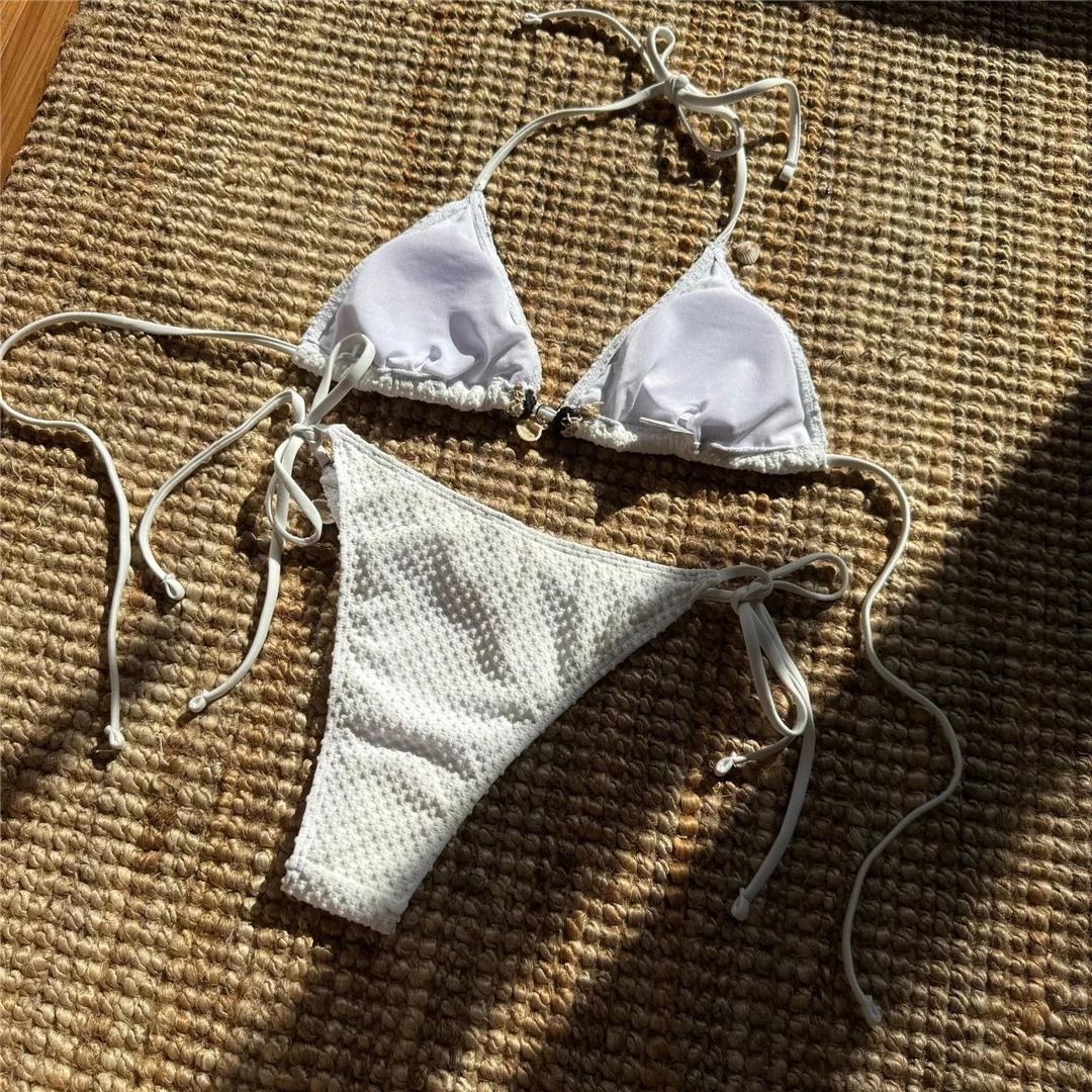 Shells Neckholder-Bikini-Set mit hohem Beinausschnitt und Riemchen, zweiteilig, Damen-Badeanzug, Badebekleidung, gepolsterter Badeanzug, Bather Swim V6416 – Detail 10