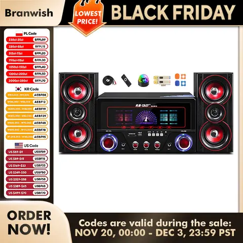 블루투스 사운드 박스 액티브 서브우퍼 2.1 가라오케 홈 컴퓨터 스피커, 리모컨 홈 시어터 오디오 사운드 시스템 세트, 4 인치