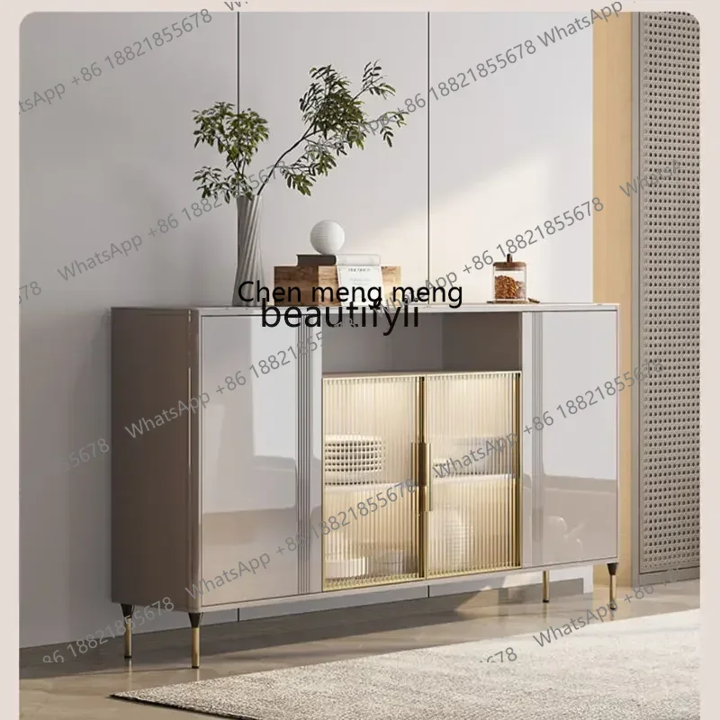 

new style Stone Plate Light Luxury Ultra-Thin Meal Side Cabinet Modern Simple Narrow Floor Storage Cabinet Side Cabinet Integrat