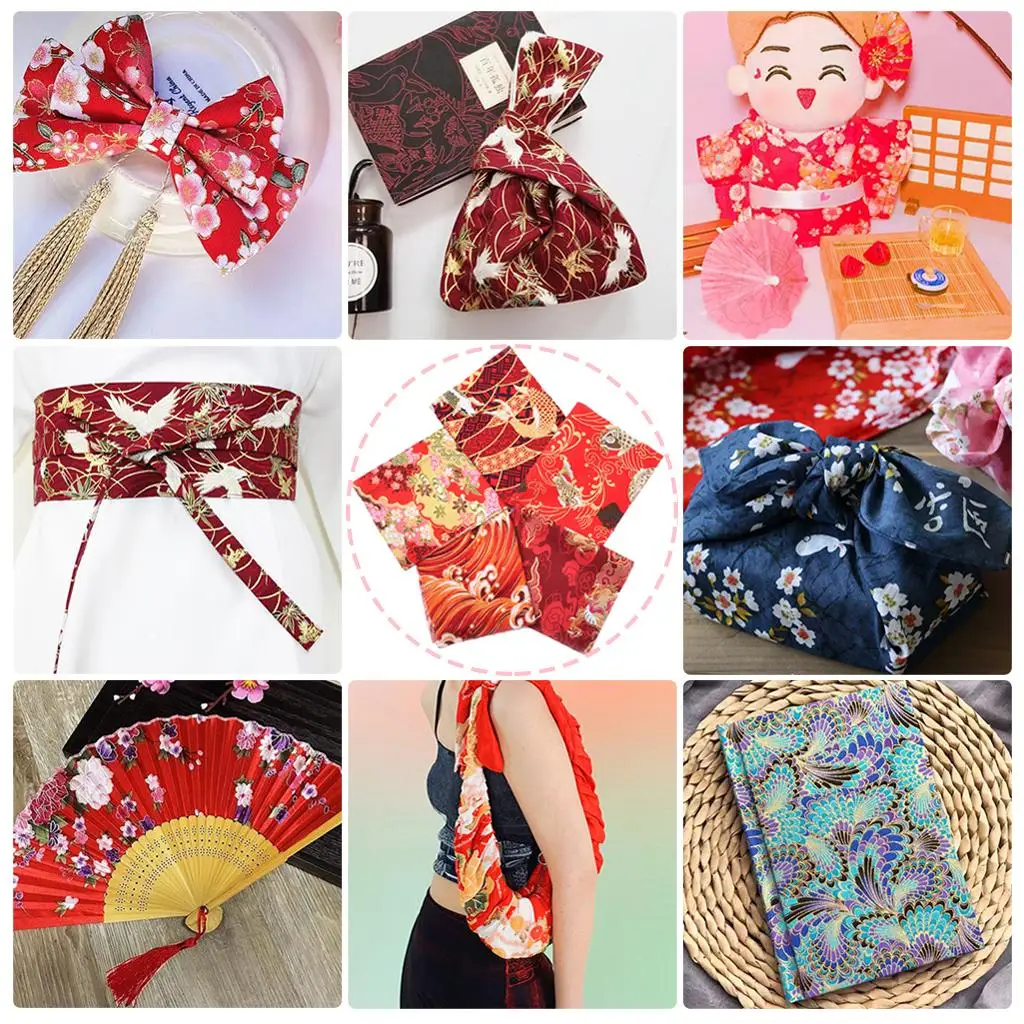 Japanese Kimono Cotton Fabric Sakura Print Quilting Cloth Upholstery Quilting Material for Cheongsam Han Chinese Costume