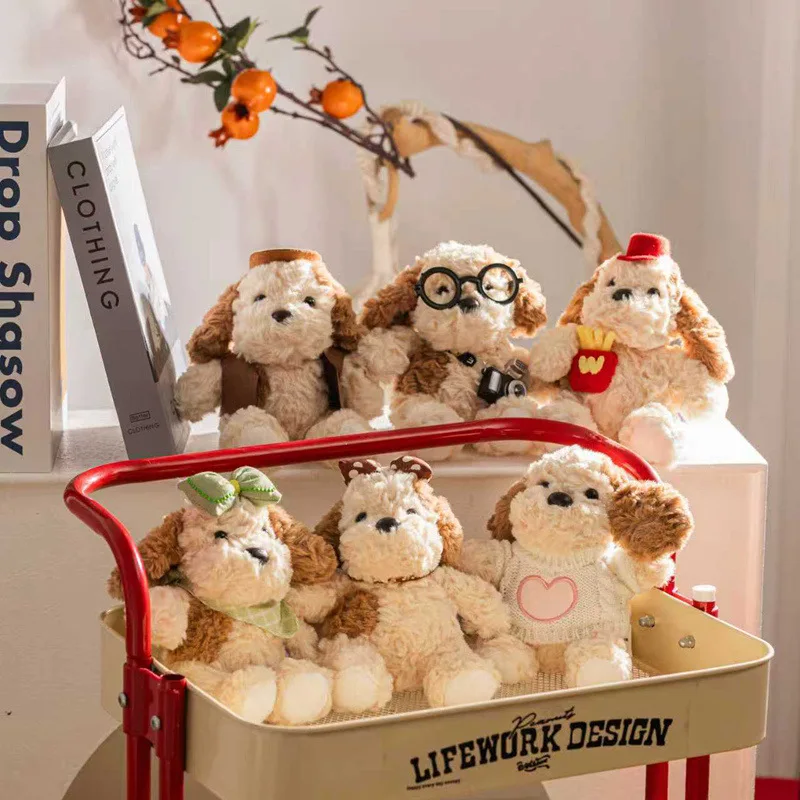 

Palm Treasure Egg Tart Dog Plush Doll Cute Dressing Dog Couple Children's Gift Companion Ornament Doll