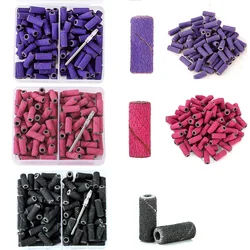 80pcs Mini 3mm Nail Sanding Bands Milling Cutter Grinding Heads Nail Buffer Electric Manicure Machine Accessories Tools