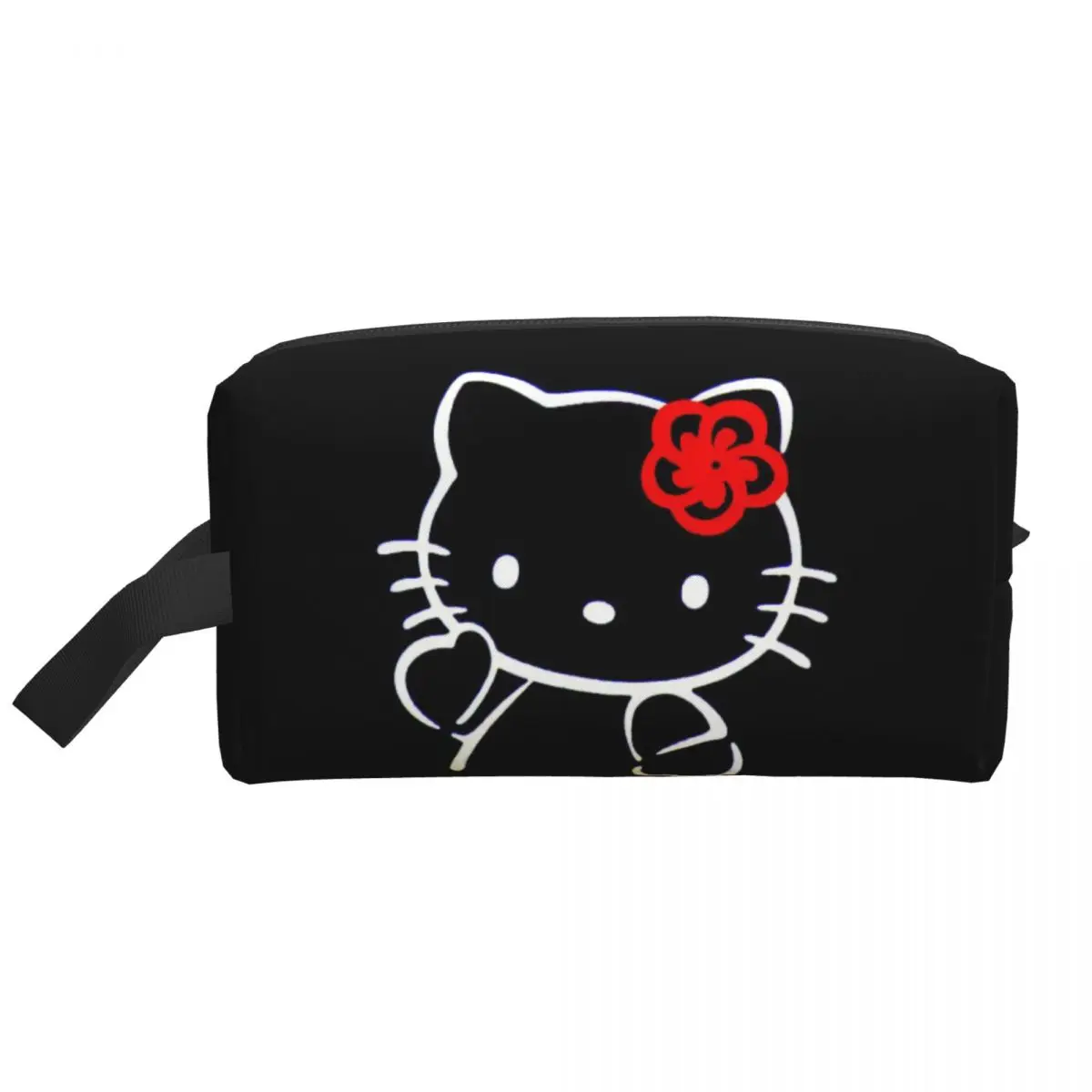 Custom Hello Kitty Sanrio Makeup Bag Women Travel Cosmetic Organizer Cute Cartoon Storage Toiletry Bags