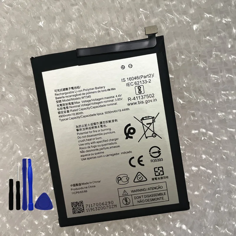 توصيل بطارية WT340 بسعة 5050 مللي أمبير للهواتف النقالة مثل Nokia G10 وG20 وTA-1336