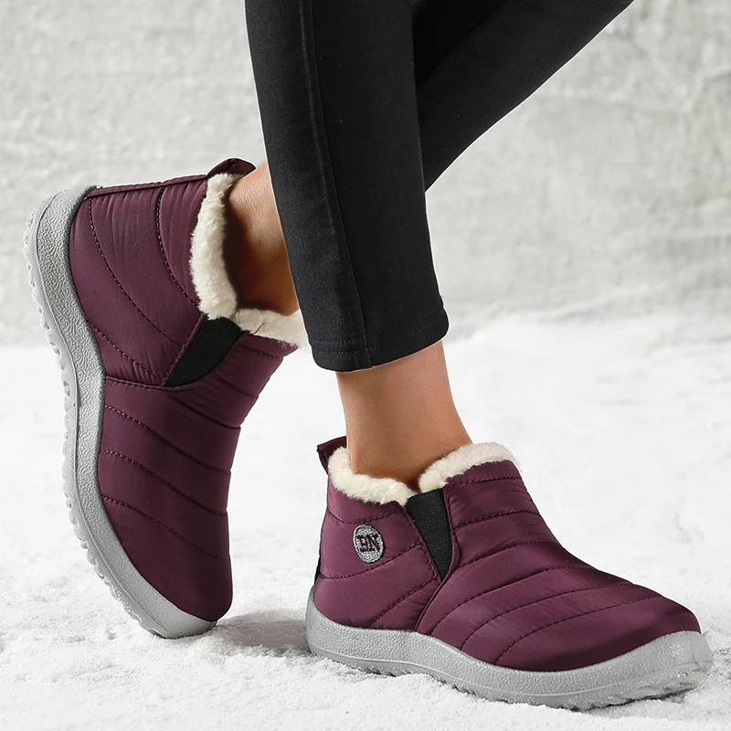 الشتاء مقاوم للماء تنفس الرجال حذاء كاجوال موضة الرجال أحذية رياضية الفراء الدفء الانزلاق على الرجال حذاء رياضة لينة للجنسين حذاء الكاحل