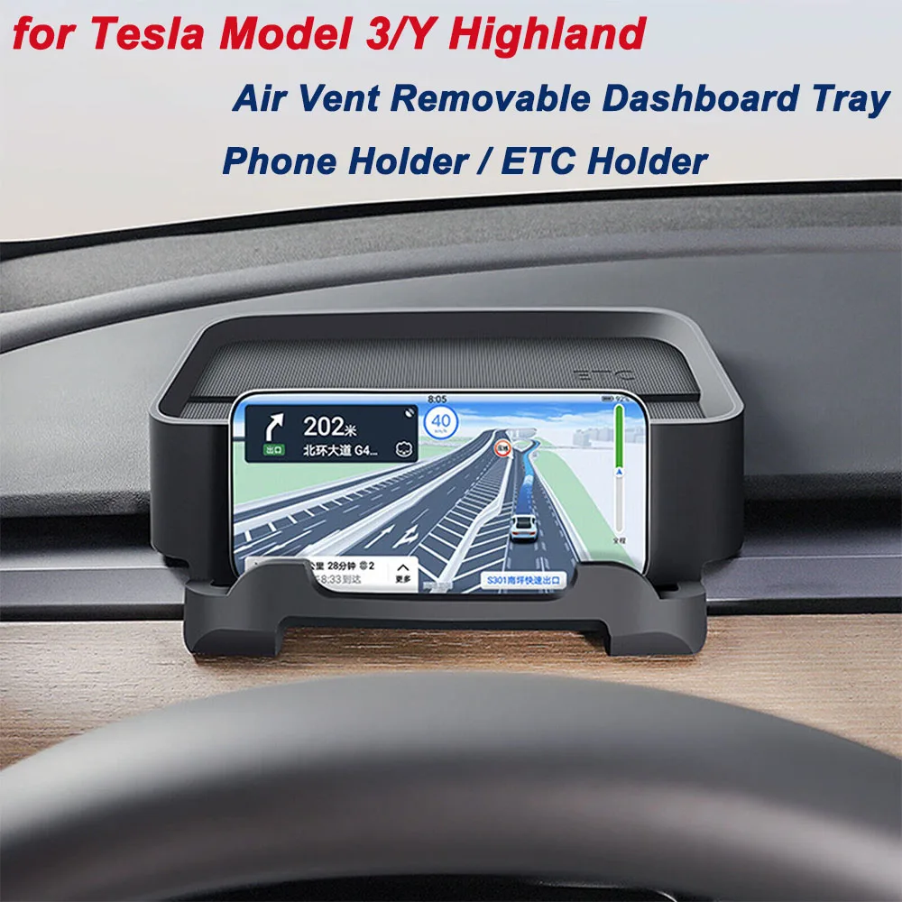 

New for Model 3 Model Y Model 3 Highland Cell Phone Holder ETC Holder Air Vent Silicone Organizer Tissue Box Auto Accessories