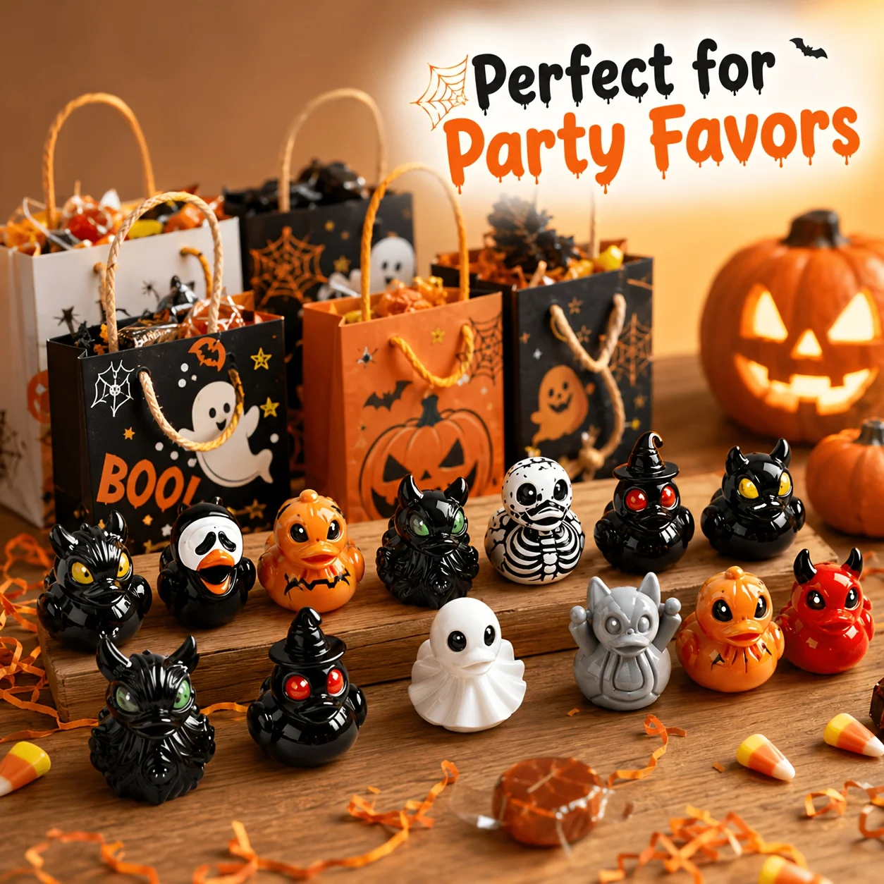 Mini Resin Halloween Ducks Ghost Figurines Fairy Garden Miniatures Micro Landscape Home Plant Pot DIY Decor