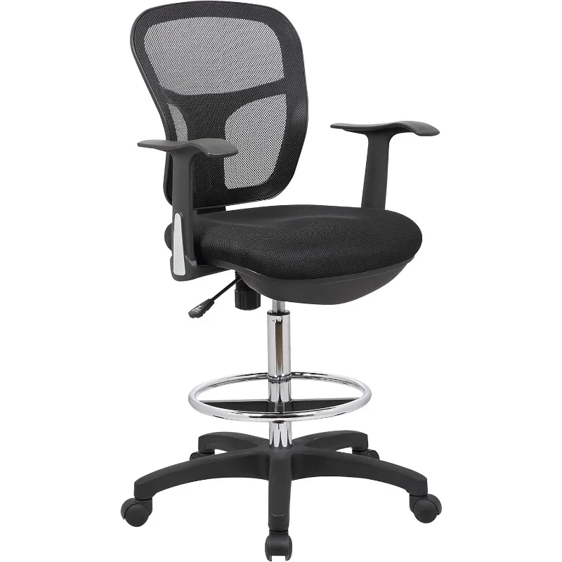 Drafting Chair Tall Office Chair with Arms Executive Ergonomic Standing Desk Chair with Anti Scratch Wheels and Footrest