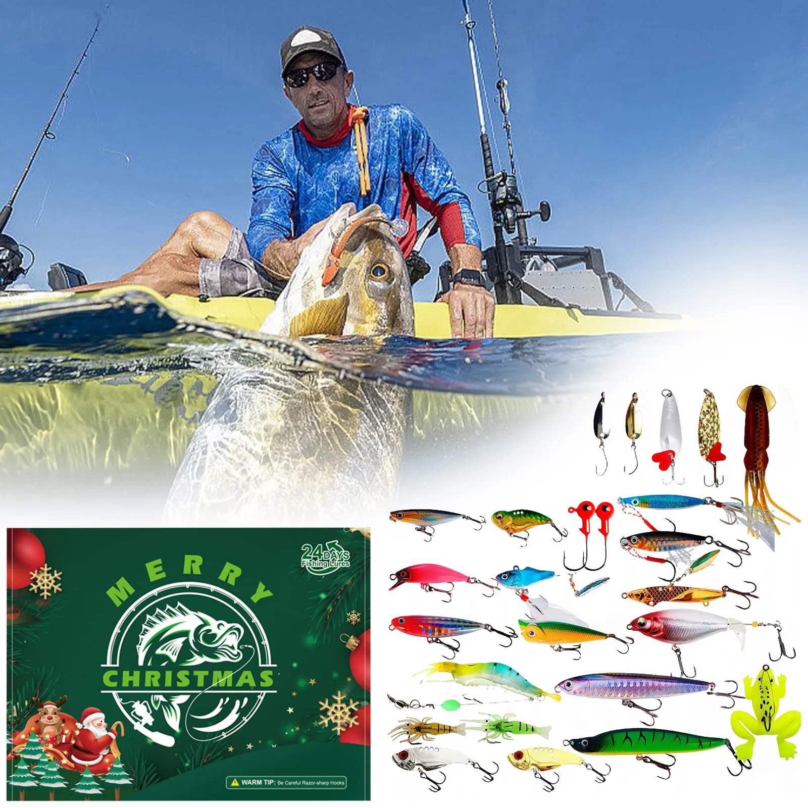 Kids Toothbrush Timer 2025 Fishing Advent Calendar For Men Adult Fishermen Teens And Children 24 Day Christmas 30 Minute Timer