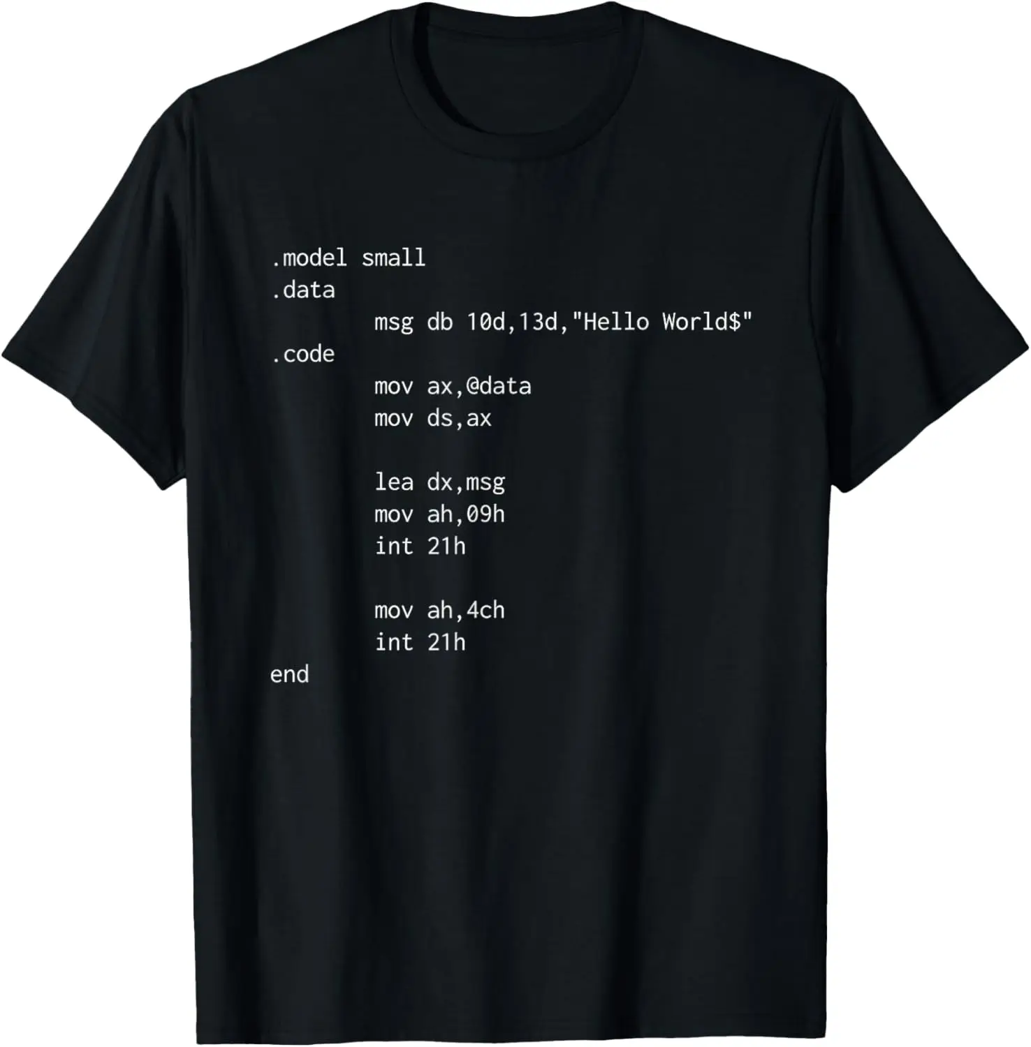 

Hello World Funny Programmer Assembly Code T-Shirt