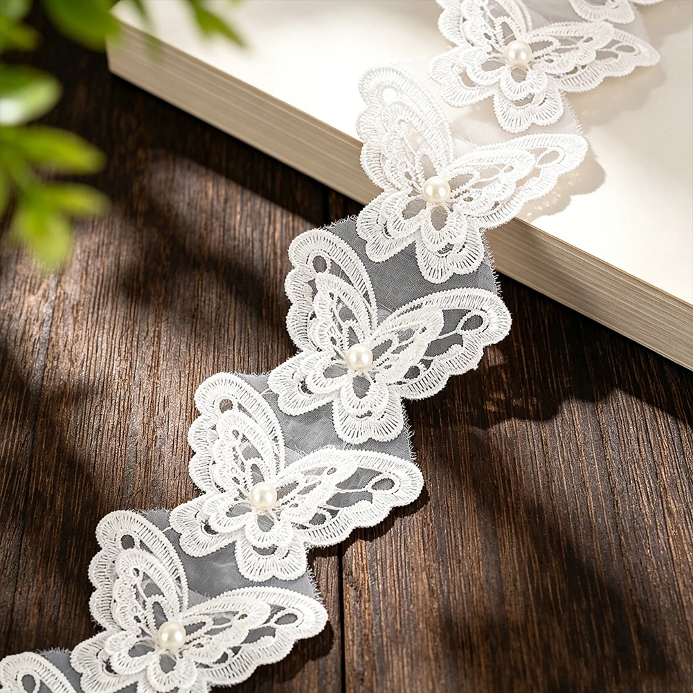 Lace Ribbon Trim - 1 Jarda de Renda Borboleta 3D