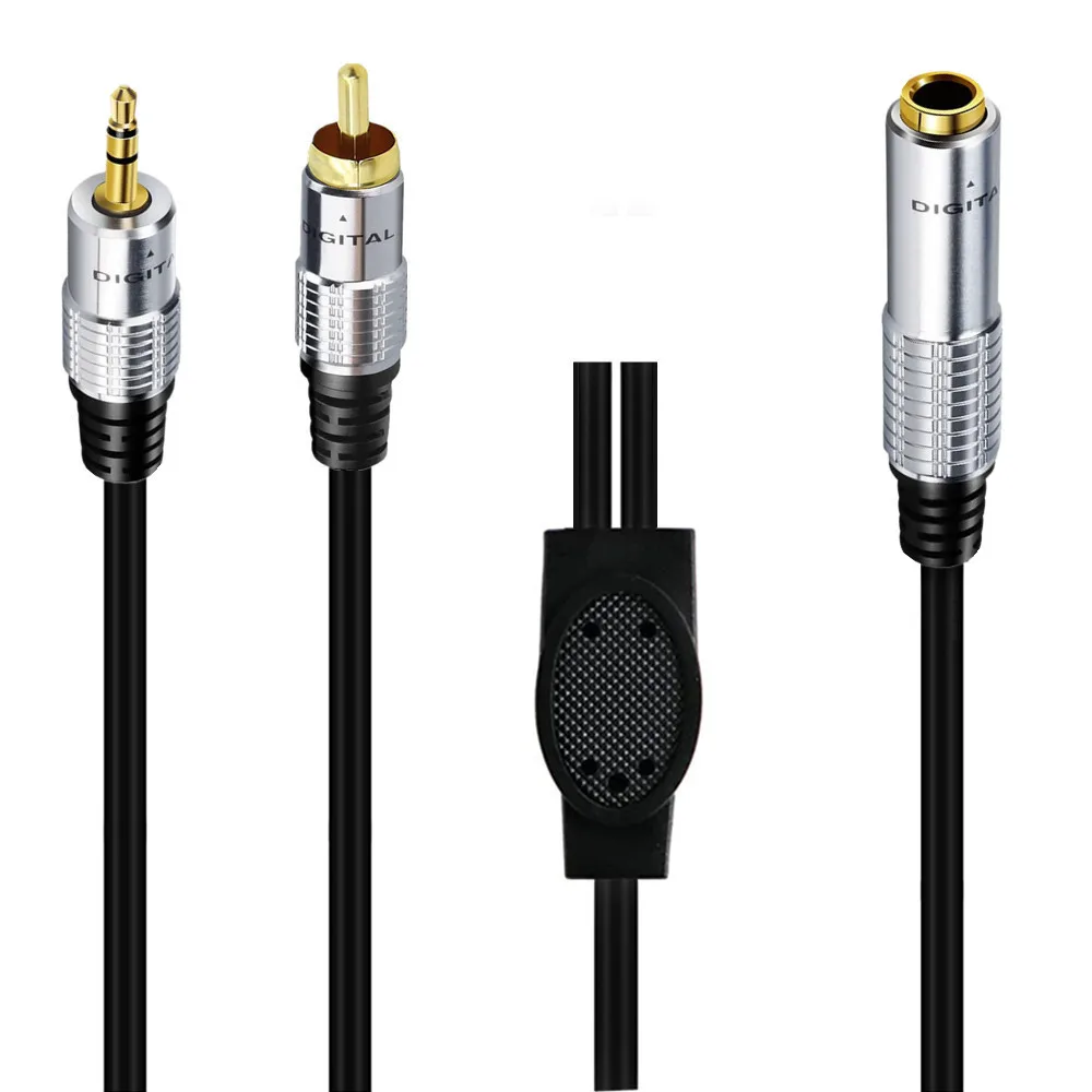 Combination  6.35mm Bus To RCA Male 6.35 Audio Cable 3.5mm Bus To 6.35 Large Three Core 6.5 Extension Cable