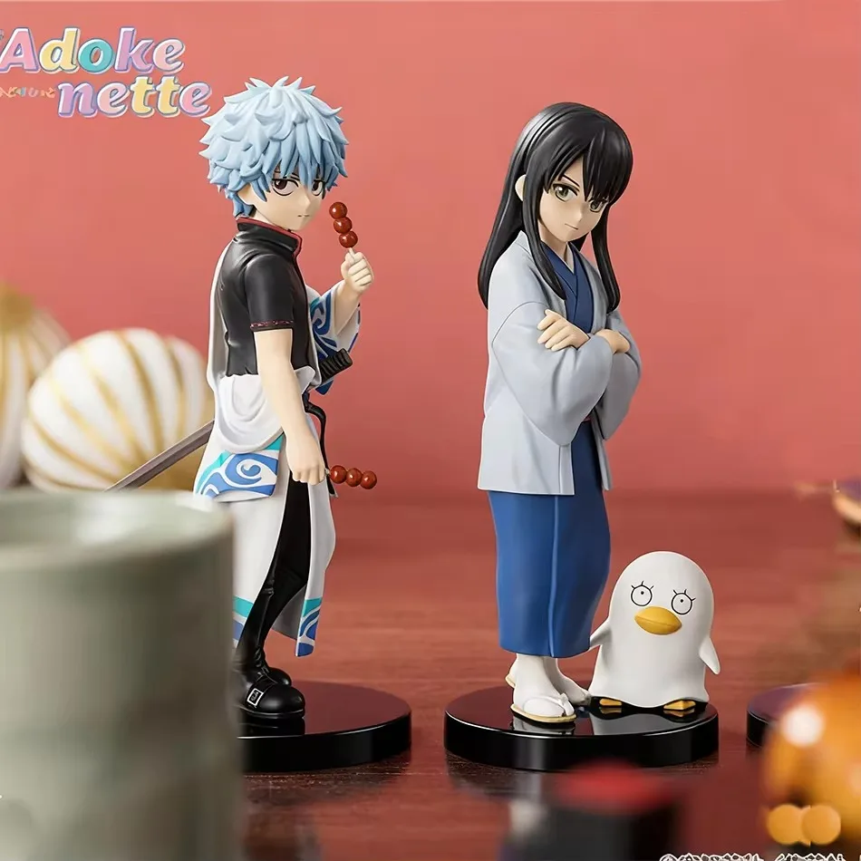 In voorraad 14 CM Anime Gintama Figuur Sakata Gintoki Katsura Kotarou Animatie Model Speelgoed Geschenken Collectie Decoratie Ornamenten