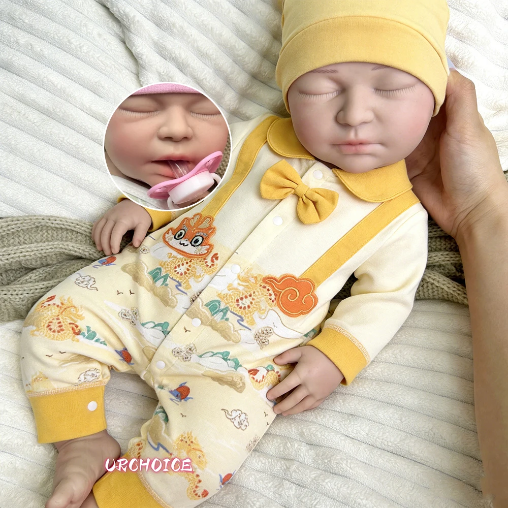 

22Inch Full Soft Silicone Reborn Baby Girl Chubby Weighted Newborn Doll for Alzheimer's Patients & Seniors Therapeutic