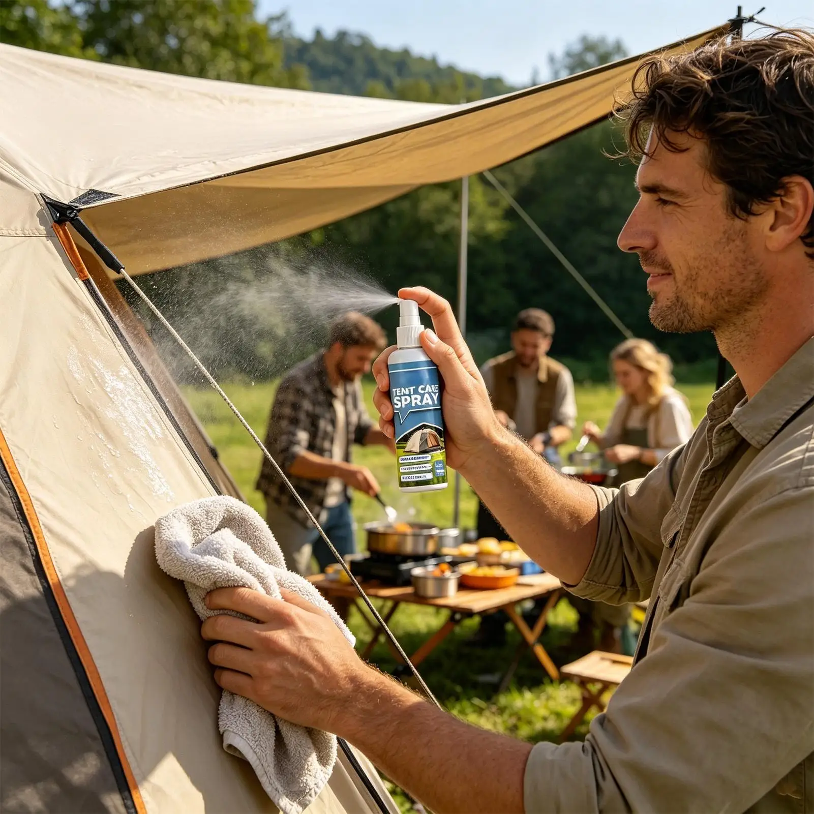 55ml Tent Waterproofing Spray Renovation Protector For Fabric Restores Water Repellency For Tents Outdoor Gear Soft Shells