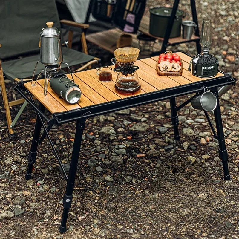Everbright Store 2026 New Outdoor Folding Lift Foldable Aluminum Table Barbecue Picnic Camping Table Egg Roll Table