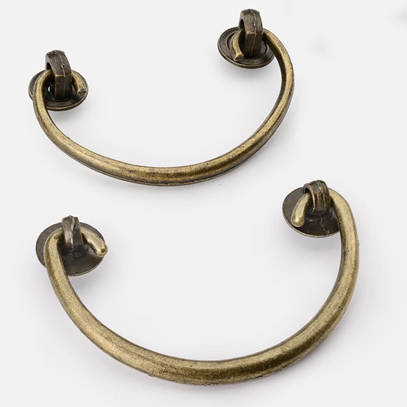 Bronze Antique Furniture Gold Handle Half Moon Semicircle Ring Wardrobe Dresser Cabinet Drawer Pull Handles