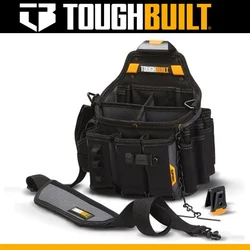 TOUGHBUILT TB-CT-104 Electricians Pouch With Shoulder Strap Adjustable Multi Pockets Heavy Duty Rivets Toolbag