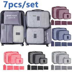 6 Pcs Travel Clothes Storage Waterproof Bags Portable Luggage Organizer Pouch Packing Cube 6 Colors Local Stock Hot Selling