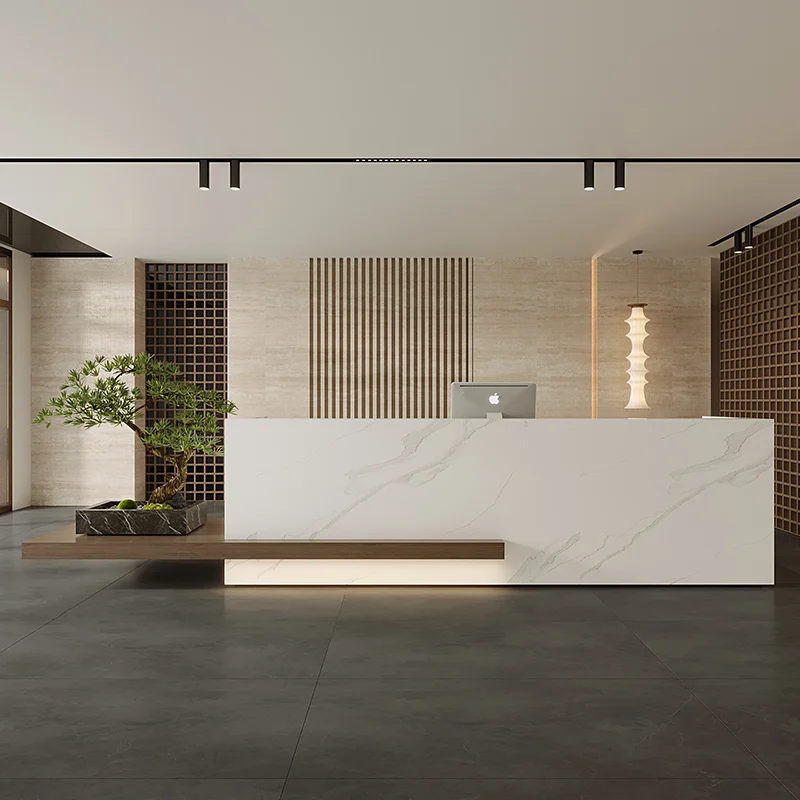 Modern Simple Baking Paint Front Desk Reception Desk Company Hotel Service Information Office Bar Table Checkout Page
