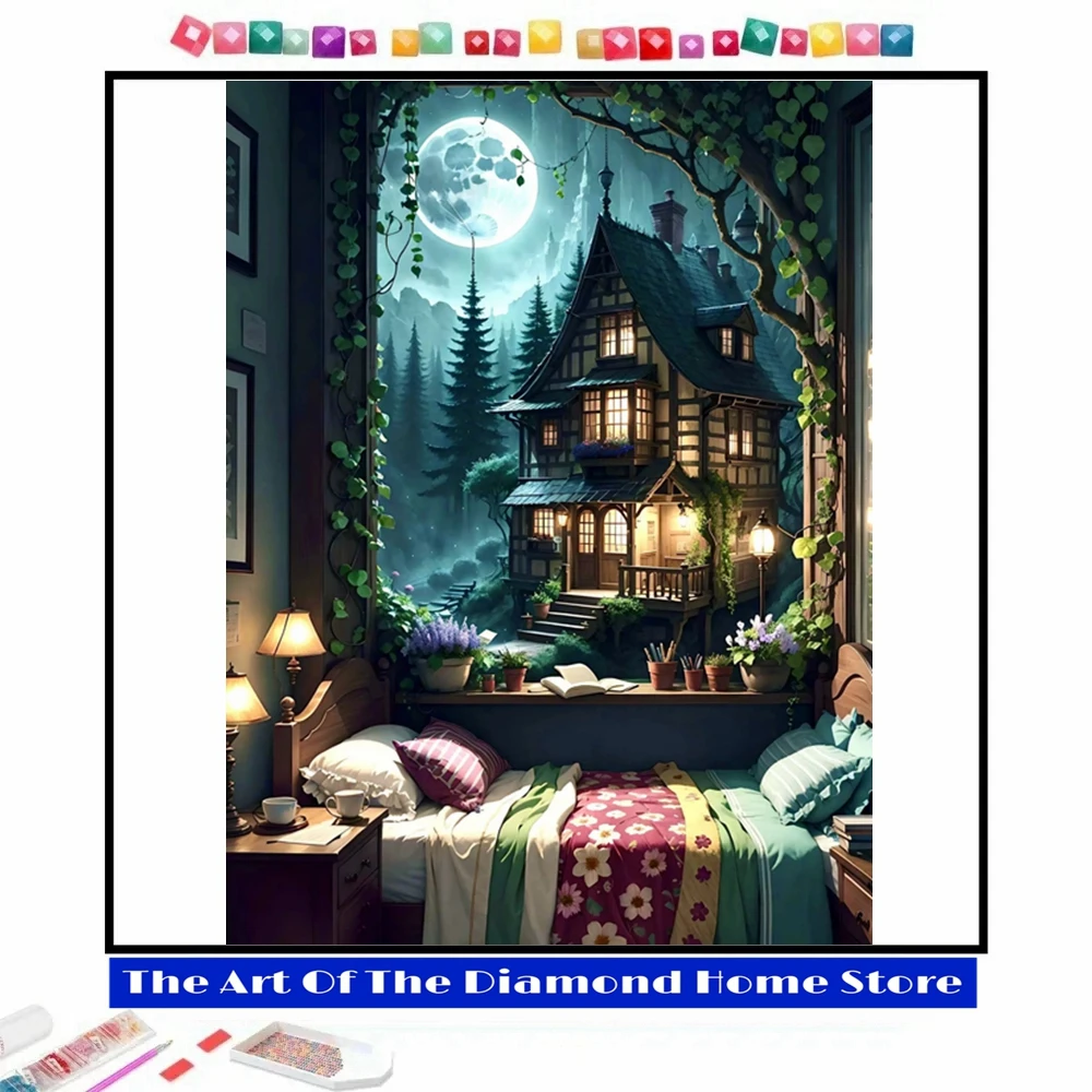 

Castle Dream 5D DIY AB Drills Diamond Painting Embroidery Cross Stitch Fairy Tale Landscape Art Rhinestone Mosaic Child Gifts